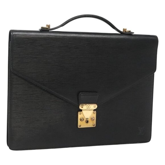 LOUIS VUITTON Epi Porte Documents Bandouliere Black M54462 LV Auth - Picture 1 of 16